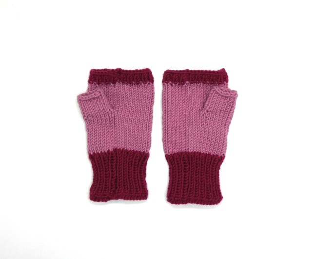 Mitaines femme rose merino sport