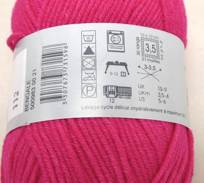 P1030914 Fil coton Phildar Cabotine rose Bengale