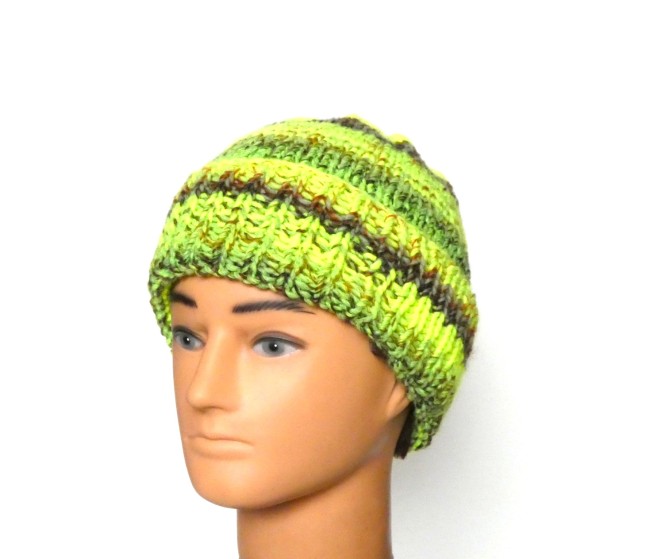 P1010744 Bonnet homme jaune fluo / muliticlore