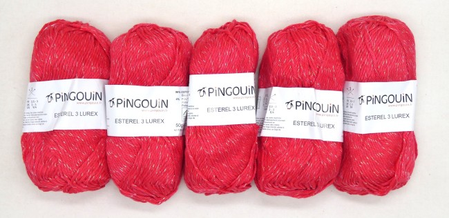  5 pelotes de fil pingouin Esrerel 3 Lurex C 305 