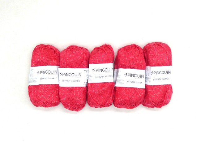  5 pelotes de fil pingouin Esrerel 3 Lurex C 305 