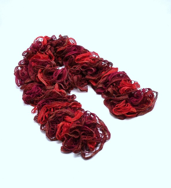 Echarpe femme rouge / bordeaux pailleté doré or 