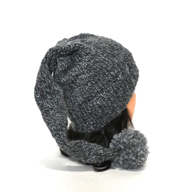 P1010623 Bonnet lutin gris chiné laine Bergère de France Alaska coloris Campagnol