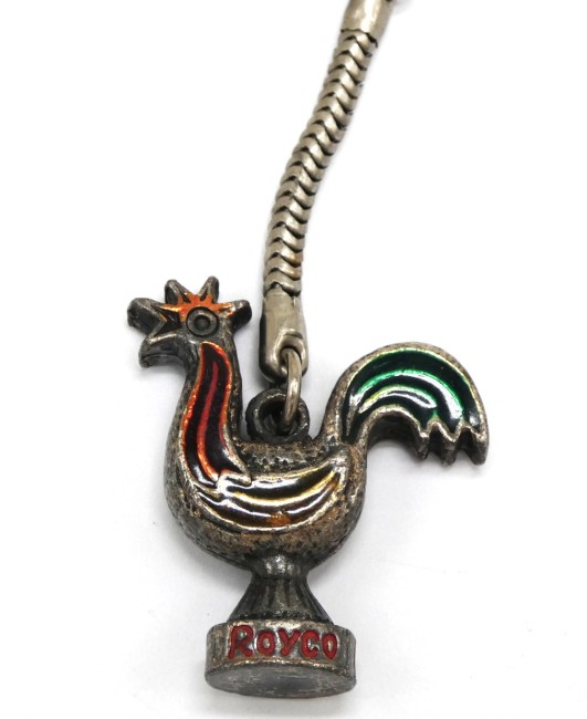 Porte clé ancien métal coq Royco année 1960 - 1970 