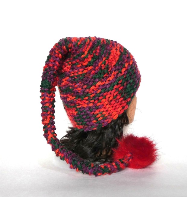 Bonnet lutin multicolore de Noël