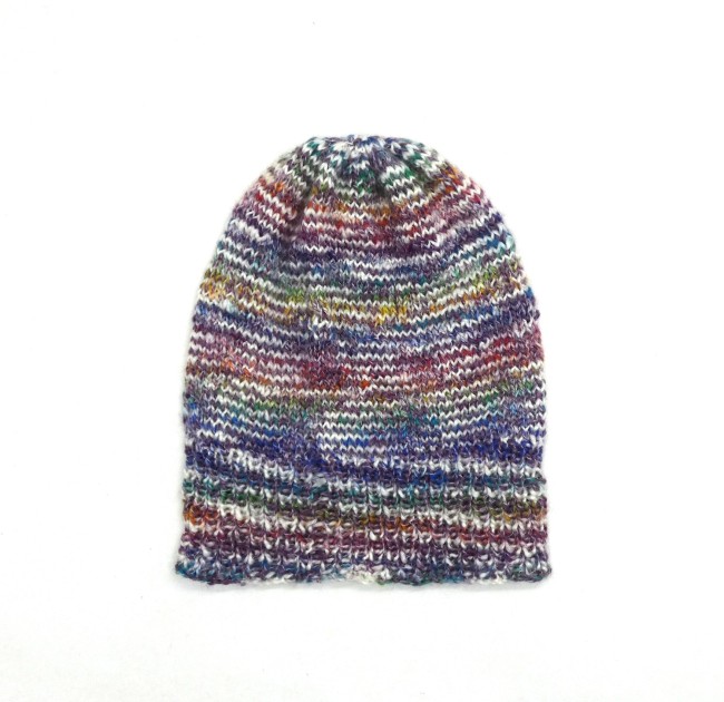 P1010720 Bonnet multicolore laine plassard nuit Blanche tricoté main