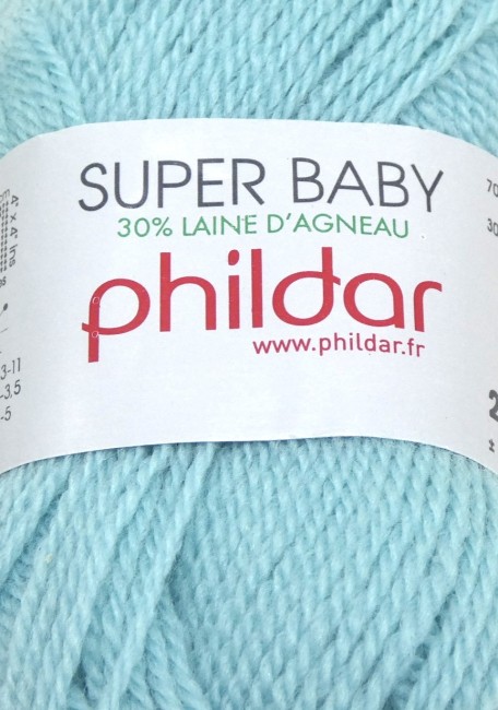  2 pelotes laine X 25 gr Phildar SUPER BABY  céladon 407