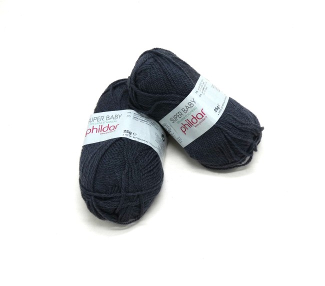 Lot 2 pelotes laine X 25 gr Phildar SUPER BABY souris 404