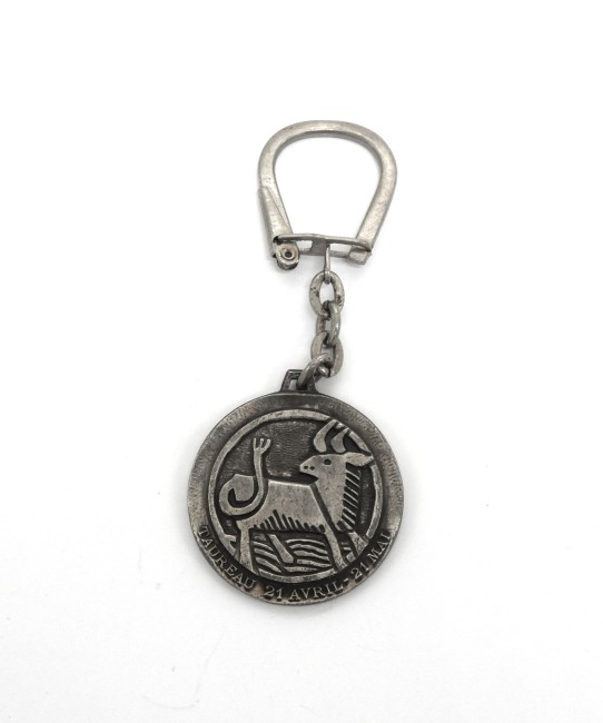 Porte clé ancien signe astrologique zodiaque Taureau