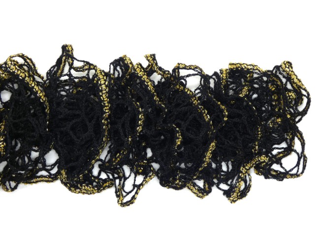 Echarpe femme noire bordure or Cléopatra