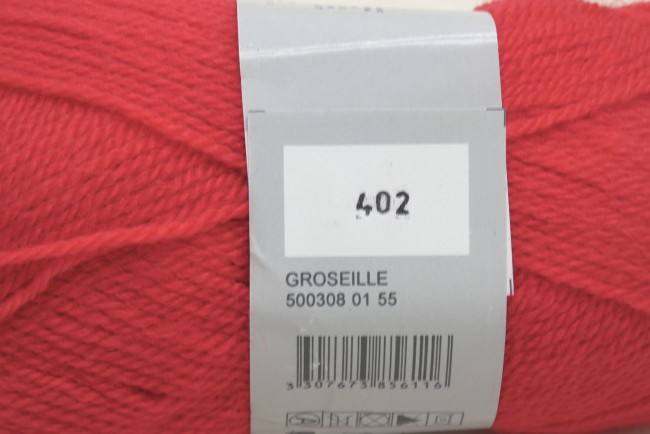 2 pelotes laine X 25 gr Phildar SUPER BABY rouge groseille 402