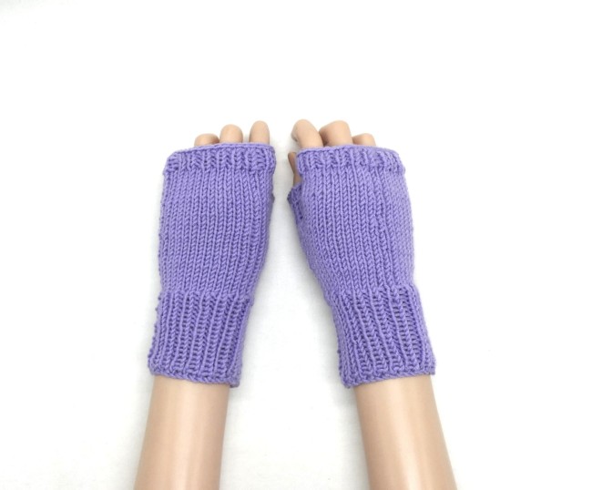 P1030891 Mitaines femme lilas 100% laine merino