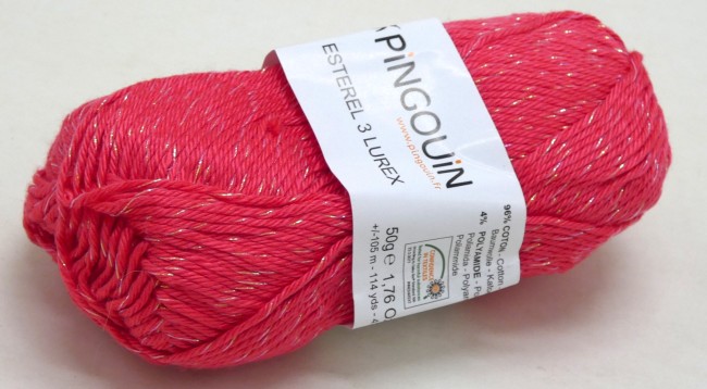  5 pelotes de fil pingouin Esrerel 3 Lurex C 305 