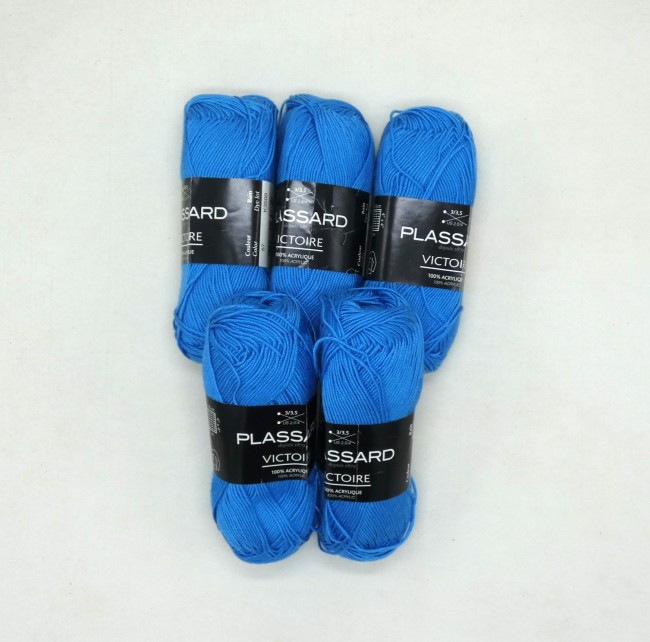 Fil à tricoter Plassard Victoire bleu 57