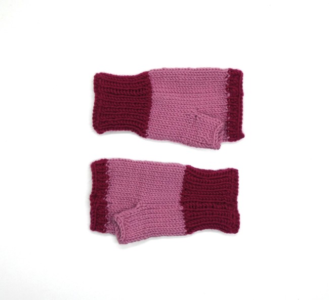 Mitaines femme rose merino sport