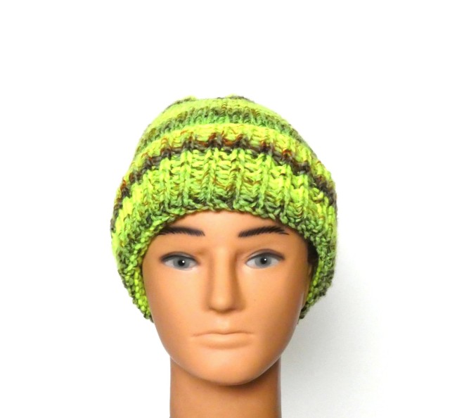 P1010743 Bonnet homme jaune fluo / muliticlore