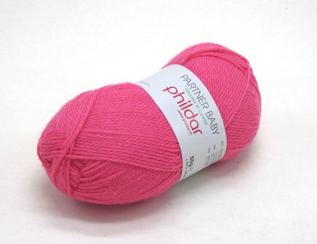 Lot 2 pelotes Laine Phildar PARTNER BABY C 202 Berlingot rose 