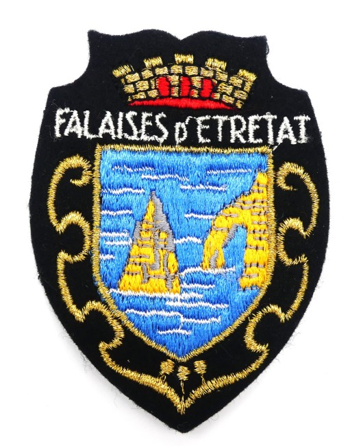 Ecusson brodé ville / falaises d ' Etretat 