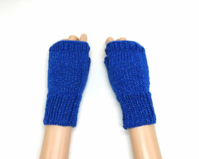 Mitaines bleu roi pailletée jo métal