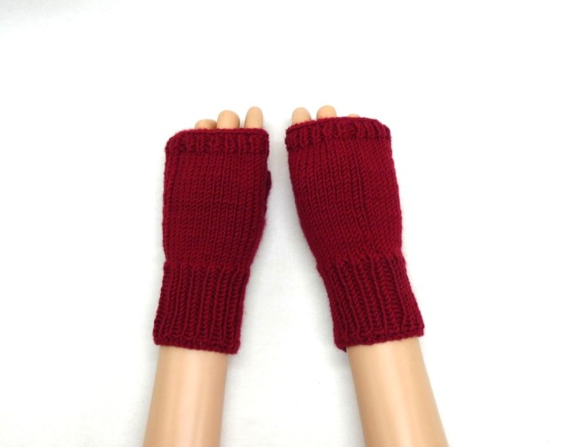 Mitaines femme rouge laine Katia merino sport 