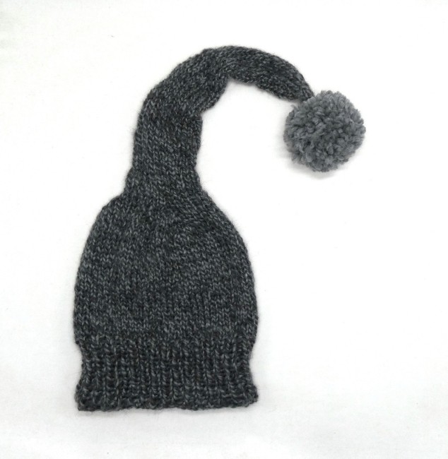 P1010625 Bonnet lutin gris chiné laine Bergère de France Alaska coloris Campagnol