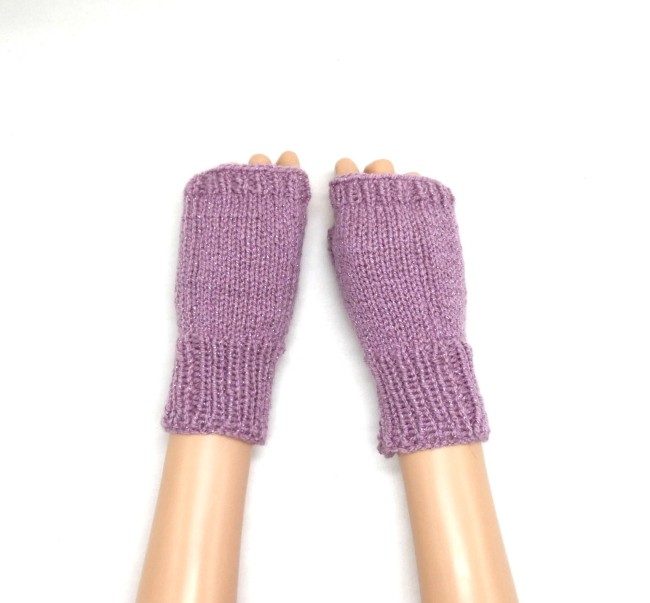 Mitaines femme pouce coloris vieux rose pailleté  C 17 jo métal