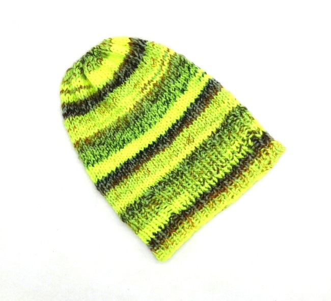 P1010751 Bonnet homme jaune fluo / muliticlore