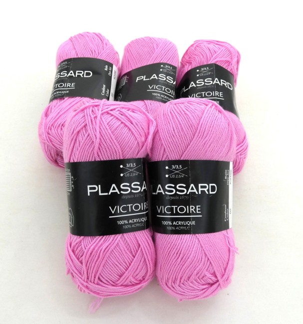P1030330 Fil à tricoter Plassard Victoire rose 02