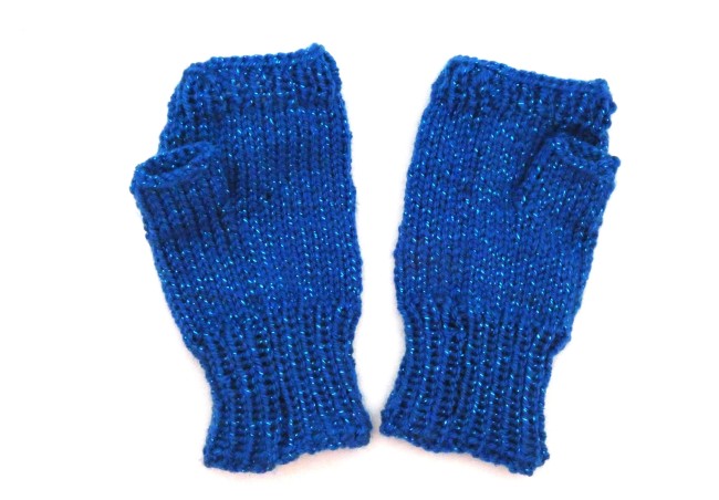 Mitaines bleu roi pailletée jo métal