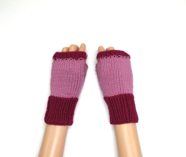 Mitaines femme rose merino sport