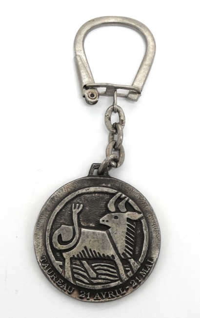 Porte clé ancien signe astrologique zodiaque Taureau