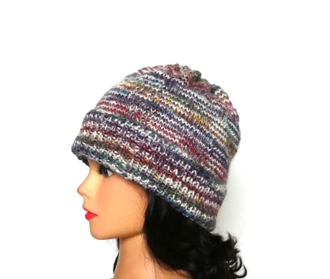 P1010713 Bonnet multicolore laine plassard nuit Blanche tricoté main