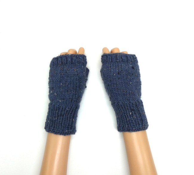  Mitaines femme bleu Katia merino Tweed  bleu 305