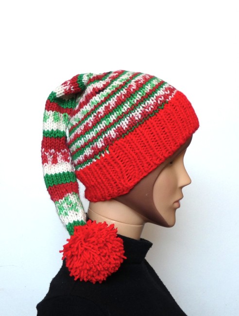 Bonnet lutin de Noël rouge happy christmas