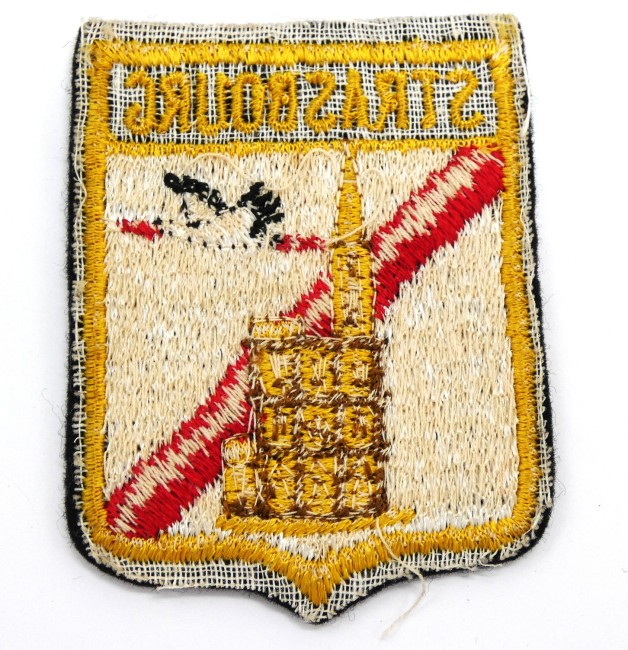 Ecusson ancien brodé ville Strasbourg 