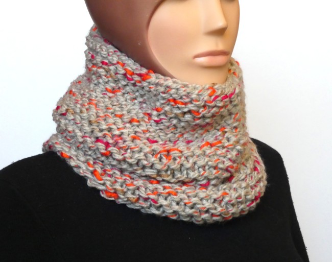 P1110002 Tour de cou / Snood/ femme camel Phildar phil Country