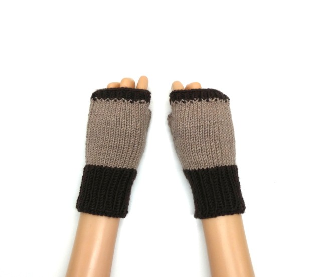 Mitaines femme marron laine katia merino sport 