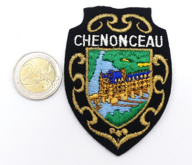 Ecusson brodé ville/ château Chenonceau 