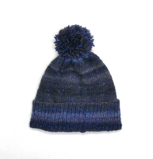 P1060027 Bonnet femme bleu/gris laine Plassard Champêtre