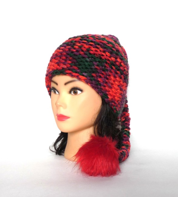 Bonnet lutin multicolore de Noël