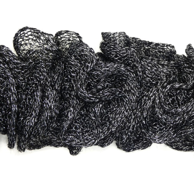 Echarpe femme noire pailletée argenté 