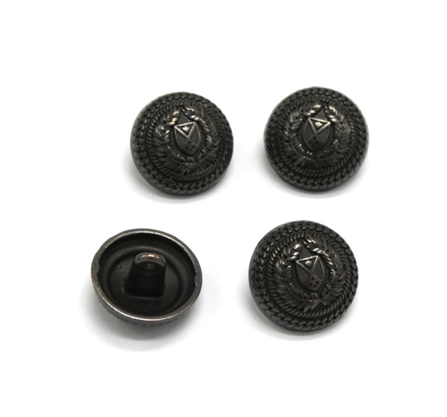 P1020005 4 Boutons Métal armoiries 15 mm travaux couture