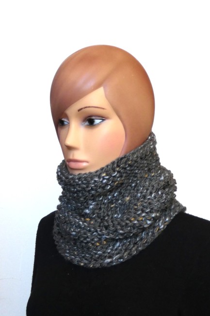 Tour de cou / Snood/ femme gris carbone 