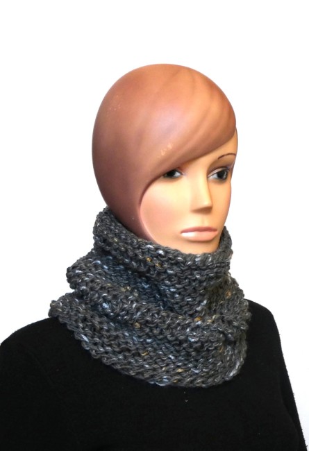 Tour de cou / Snood/ femme gris carbone 