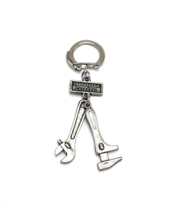 P1060086 Porte clé métal clé à molette publicitaire carrosserie Luisetti