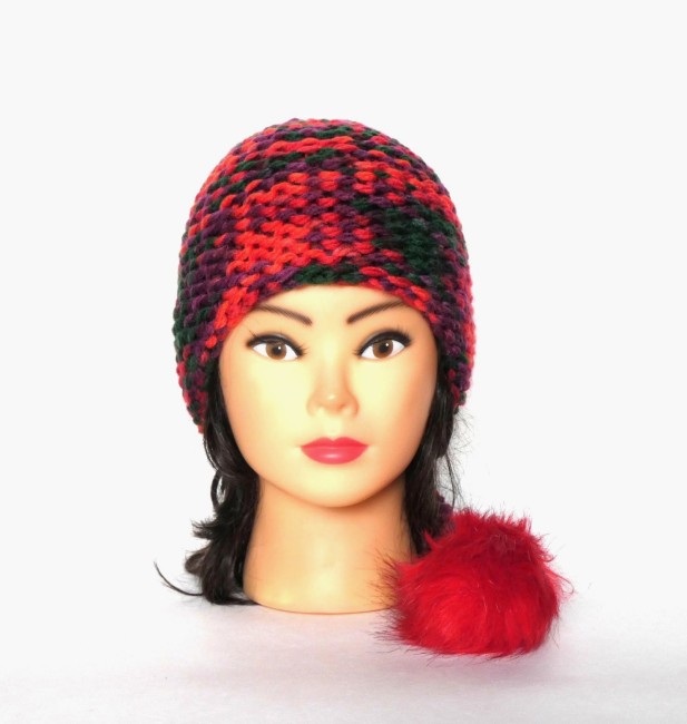 Bonnet lutin multicolore de Noël