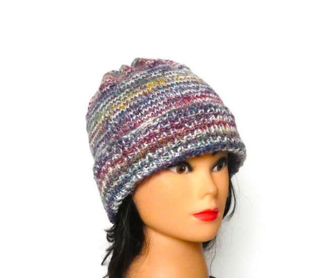 P1010714 Bonnet multicolore laine plassard nuit Blanche tricoté main