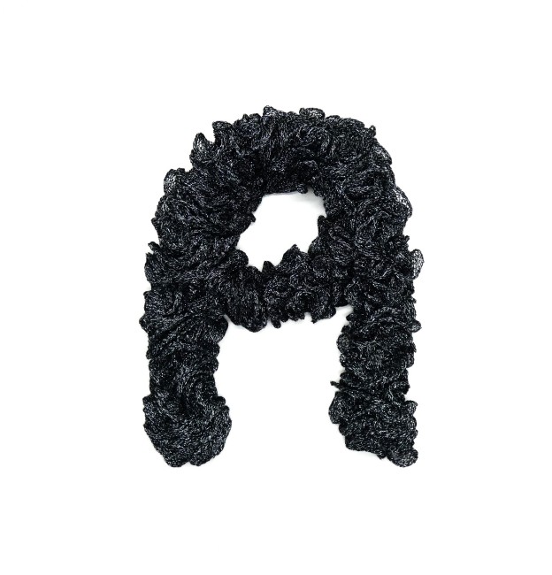 Echarpe femme noire pailletée argenté 