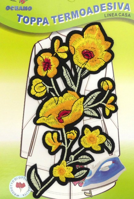 Patch thermocollant fleurs jaune 