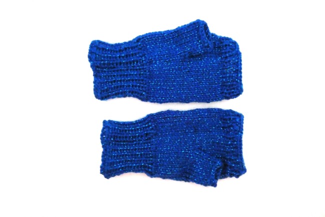 Mitaines bleu roi pailletée jo métal